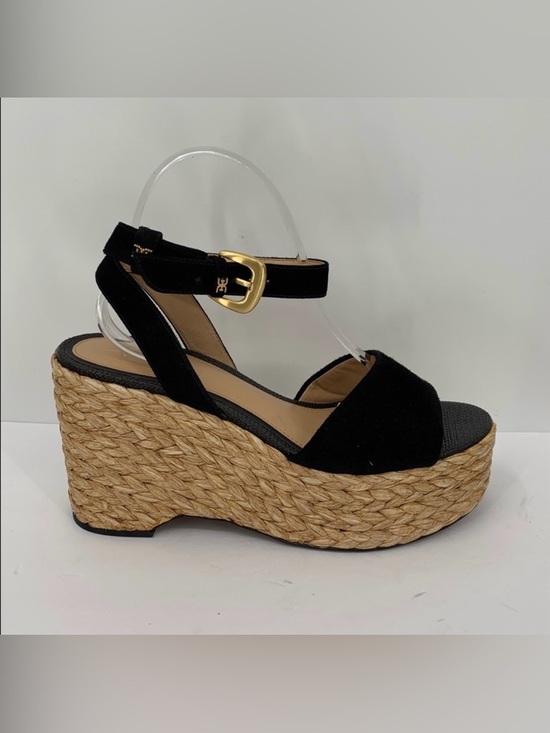 Sam Edelman Shoes - Sam Edelman April platform wedge espadrille sandal shoe black suede new 10